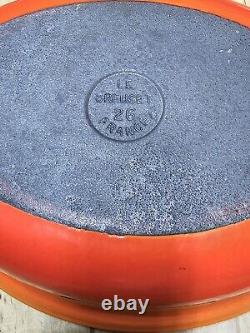 NEW! VINTAGE Le Creuset Oval Dutch Oven, Flame Orange, With Lid, Made In France