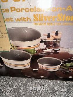 NEW Vintage West Bend 8-Piece Porcelain On Aluminum Made with SilverStone 16-97