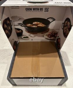 NIB All-Clad Cast Iron Enameled Brasier Dutch Oven with SS Lid & Wood Trivet 4Qt