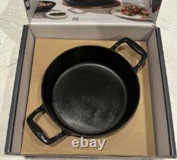 NIB All-Clad Cast Iron Enameled Brasier Dutch Oven with SS Lid & Wood Trivet 4Qt