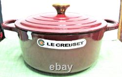 NOB! Le Creuset 5.5Qt Signature Round Dutch Oven Enameled Cast Iron Burgundy #26
