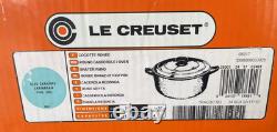 NOS LeCreuset 24 Dutch Oven Caribbean Blue 4.2 L 4.5 qt Round Enameled Cast Iron