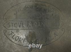 NUMBER 8 MARTIN CAST IRON DUTCH OVEN With LID & HAMBURGER LOGO FLORENCE ALABAMA