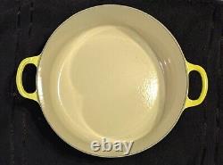 New LE CREUSET Dutch Oven 7.25 qt #28 Yellow Nectar Round Cast Iron 7 1/4