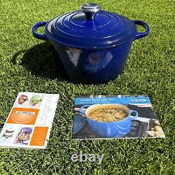 New No Box Le Creuset Signature Deep Round Dutch Oven 5L 5 1/4 QT 5.25QT Cobalt