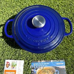 New No Box Le Creuset Signature Deep Round Dutch Oven 5L 5 1/4 QT 5.25QT Cobalt