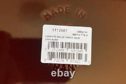 New Staub 6qt Shallow Wide Round Cocotte Dutch Oven Grenadine + Pig Knob 1132987