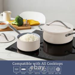 Nonstick Ceramic Dutch Oven 4.5QT Navy Blue, Oven Safe, All Cooktops