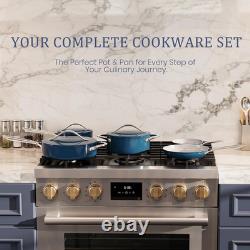 Nonstick Ceramic Dutch Oven 4.5QT Navy Blue, Oven Safe, All Cooktops