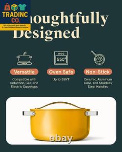 Nonstick Ceramic Dutch Oven Pot with Lid (6.5 Qt, 10.5) Non Toxic, PTFE & PFO