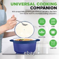 NutriChef 6 Quart Electric Dutch Oven 1500W Enamel Coated Cast Iron Pot with Lid