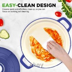 NutriChef 6 Quart Electric Dutch Oven 1500W Enamel Coated Cast Iron Pot with Lid