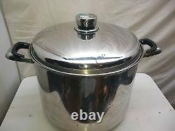 Nutri-Stahl T304 Surgical Steel 20 Qt Stock Pot Dutch Oven Utility Rack & Lid