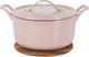 Orchid Pink 7 Qt Cast Iron Dutch Oven With Embossed Lid & Wood Trivet