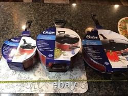 Oster Telford Dutch Oven Sauté Pan Cookware Set Aluminium Non Stick Red Bakelite