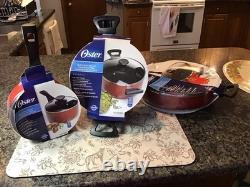 Oster Telford Dutch Oven Sauté Pan Cookware Set Aluminium Non Stick Red Bakelite