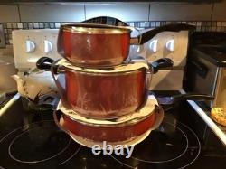Oster Telford Dutch Oven Sauté Pan Cookware Set Aluminium Non Stick Red Bakelite