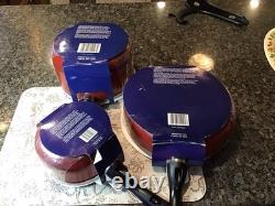 Oster Telford Dutch Oven Sauté Pan Cookware Set Aluminium Non Stick Red Bakelite