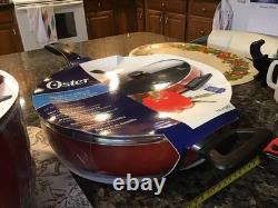 Oster Telford Dutch Oven Sauté Pan Cookware Set Aluminium Non Stick Red Bakelite