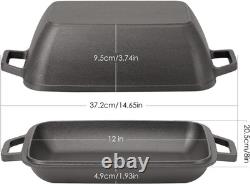 Oval Cast Iron Dutch Oven for Bread Baking 12X8 Inch Pre-Seasoned Bread