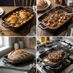 Oval Cast Iron Dutch Oven for Bread Baking 12X8 Inch Pre-Seasoned Bread