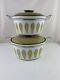 Pair Of Vintage Catherine Holm Lotus Casserole Enamelware Dutch Oven Pots With Lid