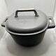 Pampered Chef Dutch Oven Gray Enameled Cast Iron 6 Qt / Lid