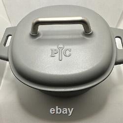 Pampered Chef Dutch Oven Gray Enameled Cast Iron 6 Qt / Lid