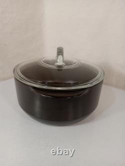 Pampered Chef Rockcrok 4 Qt Dutch Oven Rock Crock with Glass Lid Pot Black EUC