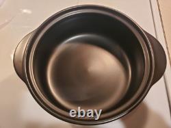 Pampered Chef Rockcrok 4 Qt Dutch Oven Rock Crock with Glass Lid Pot Black EUC