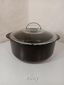 Pampered Chef Rockcrok 4 Qt Dutch Oven Rock Crock with Glass Lid Pot Black EUC