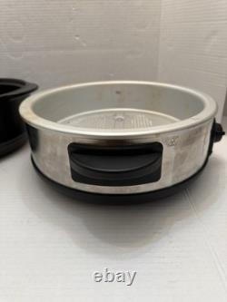 Pampered Chef Rockcrok Dutch Oven 3156 4 Qt with Glass Lid And Heating Base