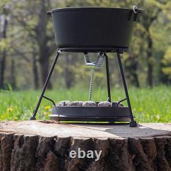 Petromax Cast Iron Dutch Oven for Campfire or Home Kitchen, Flat Base