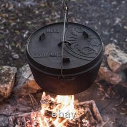 Petromax Cast Iron Dutch Oven for Campfire or Home Kitchen, Flat Base