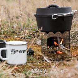 Petromax Cast Iron Dutch Oven for Campfire or Home Kitchen, Flat Base