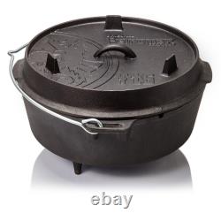 Petromax Cast Iron Dutch Oven for Campfire or Home Kitchen, Pre-Seasoned, 3 Legs