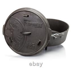 Petromax Cast Iron Dutch Oven for Campfire or Home Kitchen, Pre-Seasoned, 3 Legs