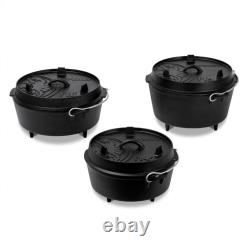 Petromax Cast Iron Dutch Oven for Campfire or Home Kitchen, Pre-Seasoned, 3 Legs