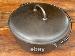 Pre Griswold Erie #10 Smooth Top Low Dome Lid Dutch Oven