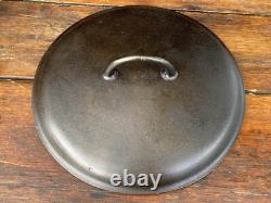 Pre Griswold Erie #10 Smooth Top Low Dome Lid Dutch Oven
