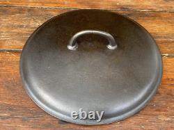 Pre Griswold Erie #10 Smooth Top Low Dome Lid Dutch Oven