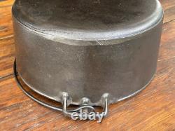 Pre Griswold Erie #10 Smooth Top Low Dome Lid Dutch Oven
