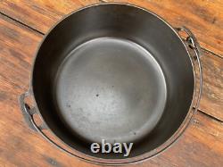 Pre Griswold Erie #10 Smooth Top Low Dome Lid Dutch Oven