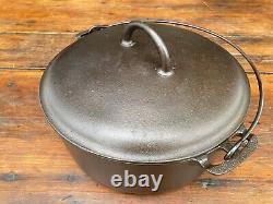 Pre Griswold Erie #9 Smooth Top Low Dome Lid Dutch Oven