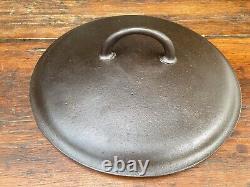 Pre Griswold Erie #9 Smooth Top Low Dome Lid Dutch Oven