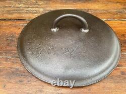 Pre Griswold Erie #9 Smooth Top Low Dome Lid Dutch Oven