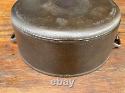 Pre Griswold Erie #9 Smooth Top Low Dome Lid Dutch Oven