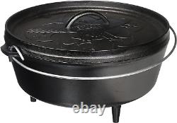 Pre Seasoned Cast Iron, Camp Dutch Oven, withLid, Use In Stove, Campfire, Grill