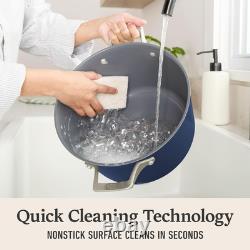 Premier Ceramic Nonstick 7-Qt. Dutch Oven with Lid, Midnight Blue