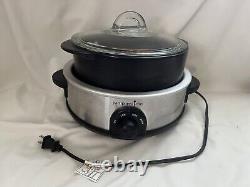 Preowned Pampered Chef 4 Qt Rockcrok Dutch Oven With LID And Slow Cooker Stand